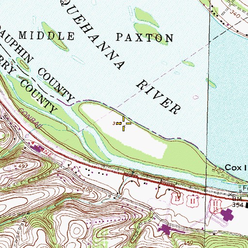 Topographic Map of Cox Island, PA