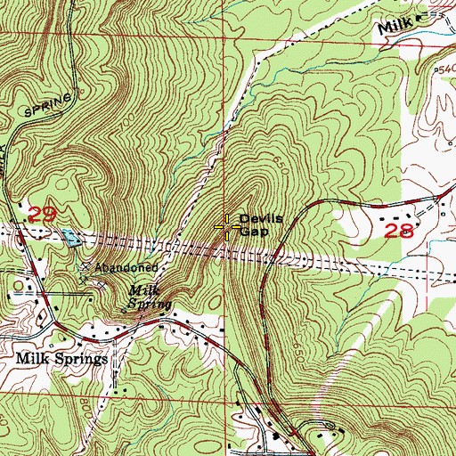 Topographic Map of Devils Gap, AL