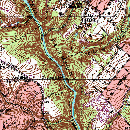 Topographic Map of Cresheim Creek, PA