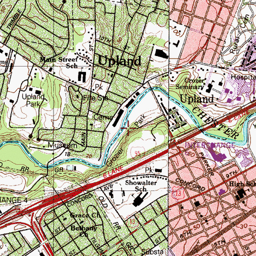 Topographic Map of Crozier Park, PA