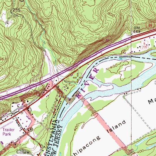 Topographic Map of Cummins Creek, PA