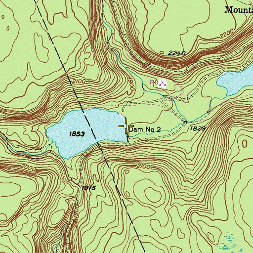 Topographic Map of Dam Number Two, PA