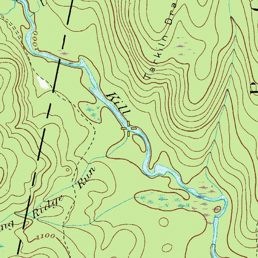 Topographic Map of Dancing Ridge Run, PA