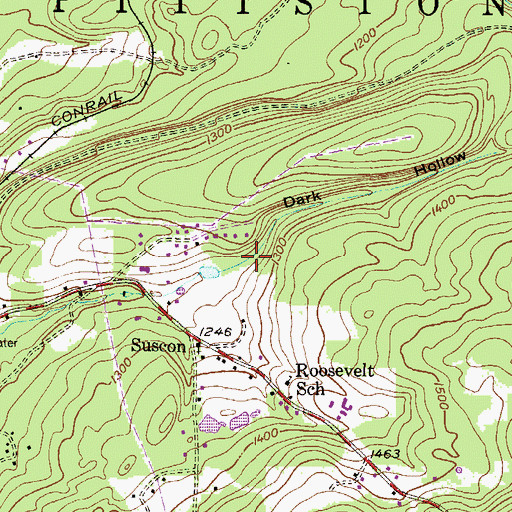 Topographic Map of Dark Hollow, PA
