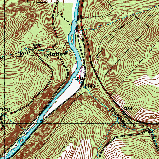 Topographic Map of Darling Run, PA