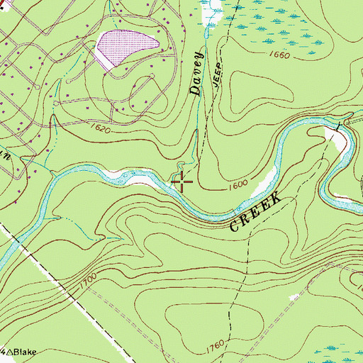 Topographic Map of Davey Run, PA