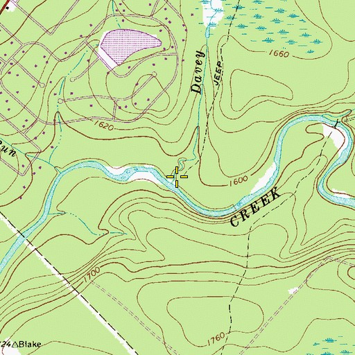 Topographic Map of Davey Run, PA