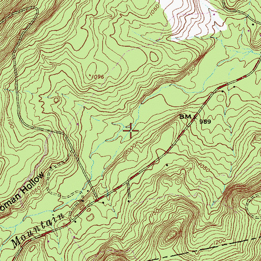 Topographic Map of Dead Woman Hollow, PA