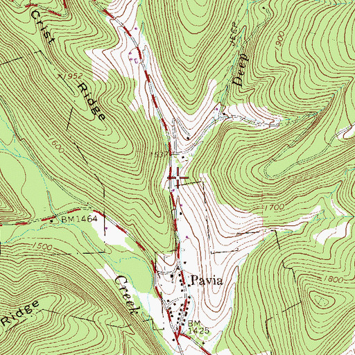 Topographic Map of Deep Hollow Run, PA
