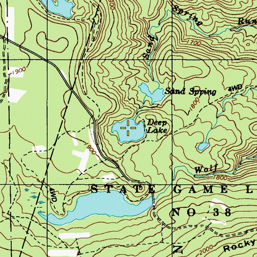 Topographic Map of Deep Lake, PA