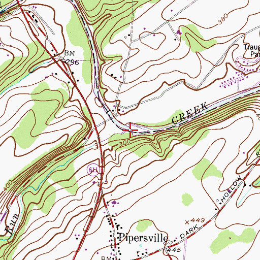 Topographic Map of Deep Run, PA