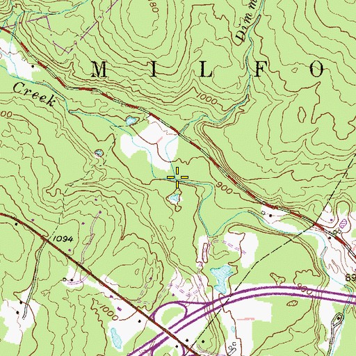 Topographic Map of Dimmick Meadow Brook, PA