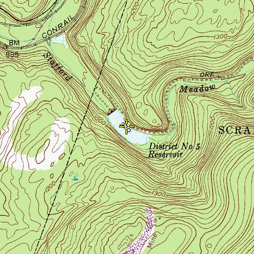 Topographic Map of District Number Fifty-Nine Reservoir, PA