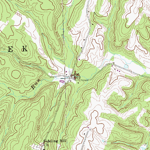 Topographic Map of Ditch Run, PA