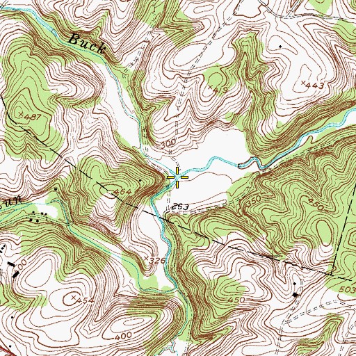 Topographic Map of Doe Run, PA