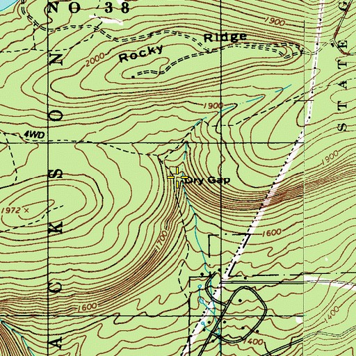 Topographic Map of Dry Gap, PA