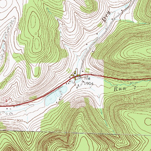 Topographic Map of Dry Run, PA
