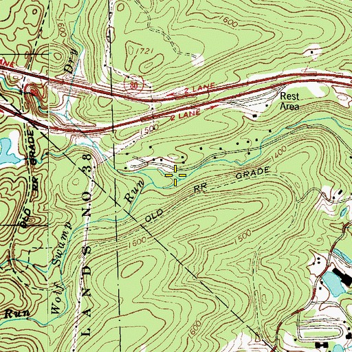 Topographic Map of Dry Sawmill Run, PA