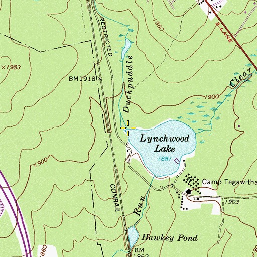 Topographic Map of Duckpuddle Run, PA