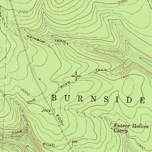 Topographic Map of Dug Road Trail, PA