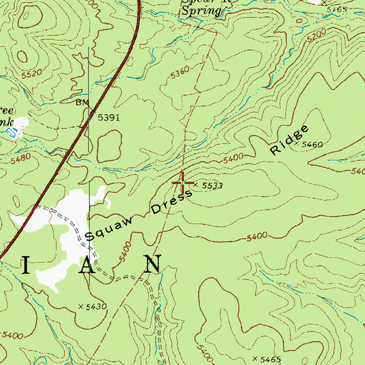 Topographic Map of Squaw Dress Ridge, AZ