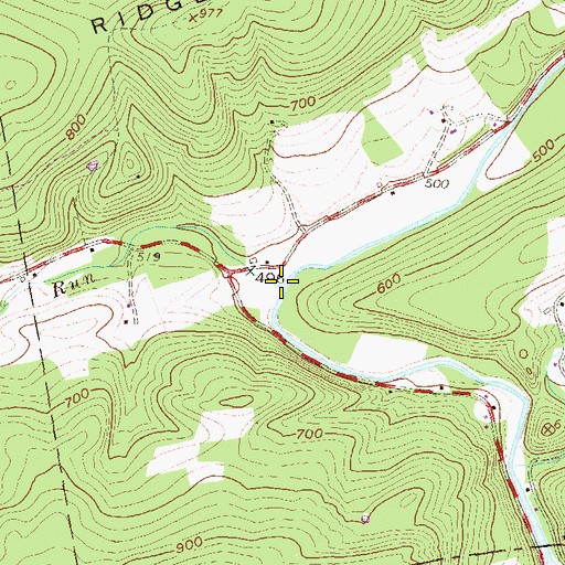 Topographic Map of Dutchman Run, PA