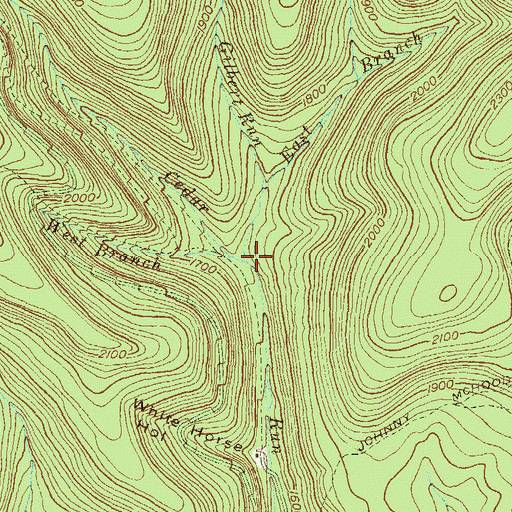 Topographic Map of East Branch Cedar Run, PA