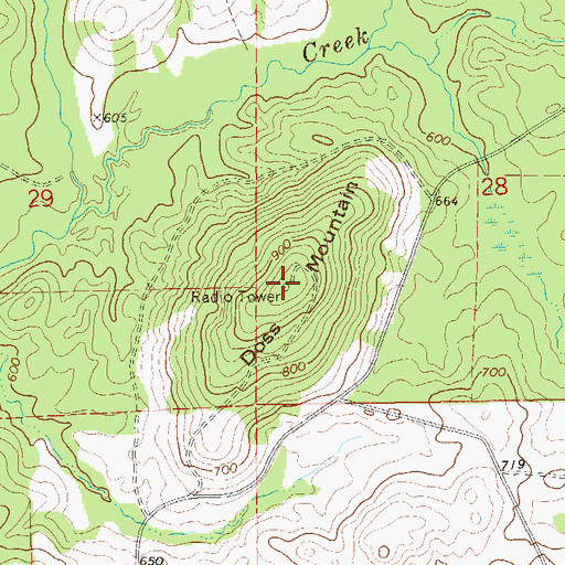 Topographic Map of Doss Mountain, AL