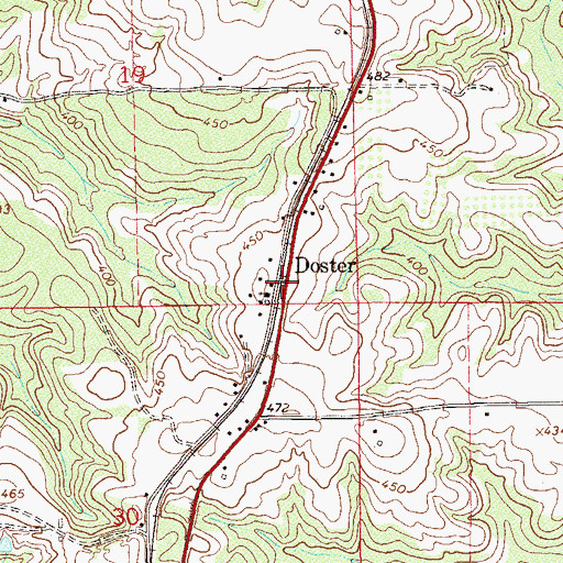Topographic Map of Doster, AL