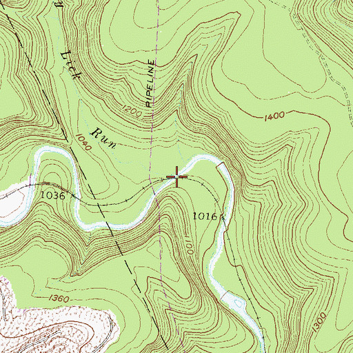 Topographic Map of Eddy Lick Run, PA