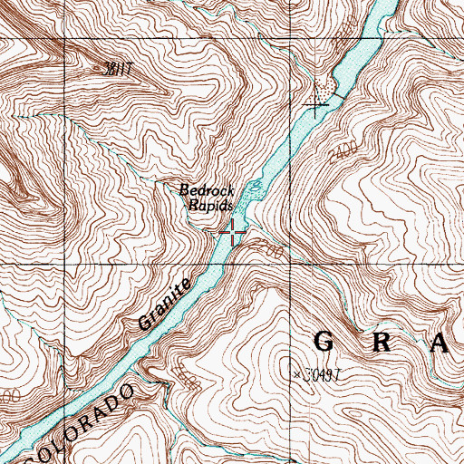 Topographic Map of Bedrock Canyon, AZ