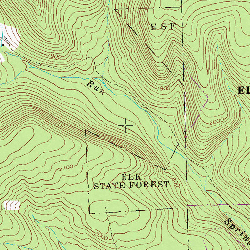 Topographic Map of Elk State Forest, PA