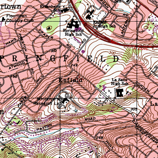 Topographic Map of Enfield, PA