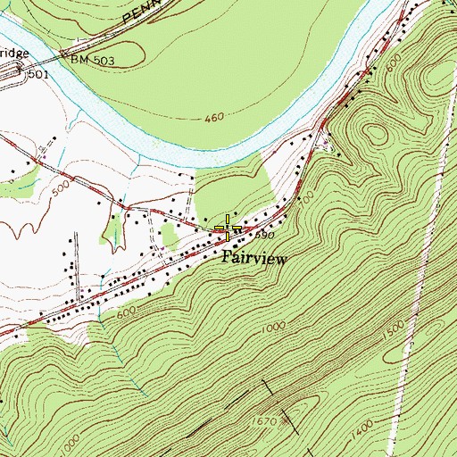 Topographic Map of Fairview, PA