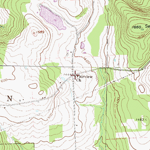 Topographic Map of Fairview Church, PA