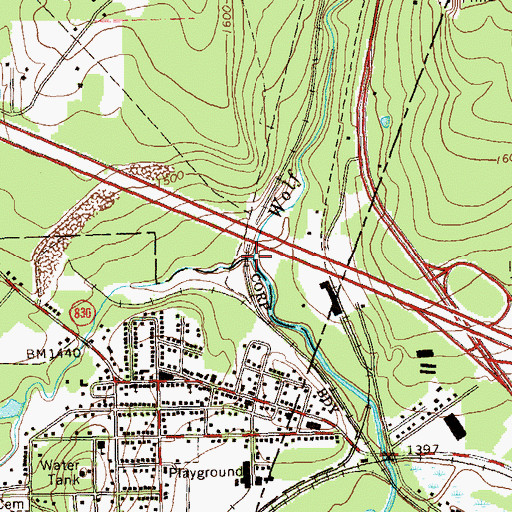 Topographic Map of Falls Creek, PA