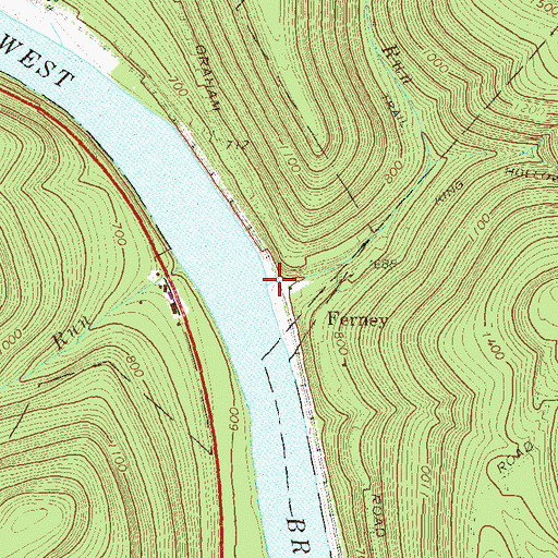 Topographic Map of Ferney Run, PA