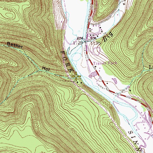 Topographic Map of Fish Basket Hollow, PA