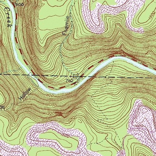 Topographic Map of Fivemile Hollow, PA