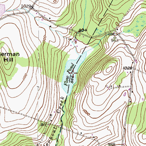 Topographic Map of Flow Pond, PA