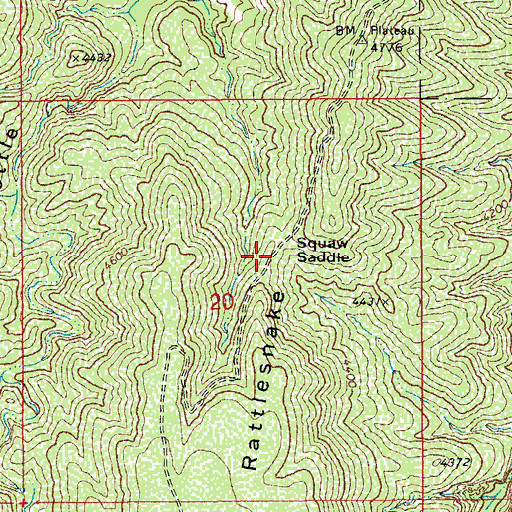 Topographic Map of Squaw Saddle, AZ