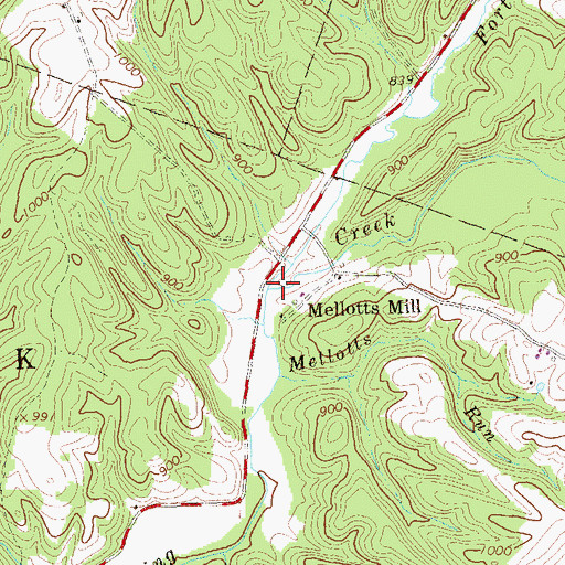 Topographic Map of Fortune Teller Creek, PA
