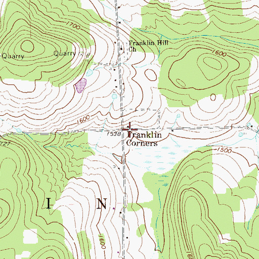 Topographic Map of Franklin Corners, PA