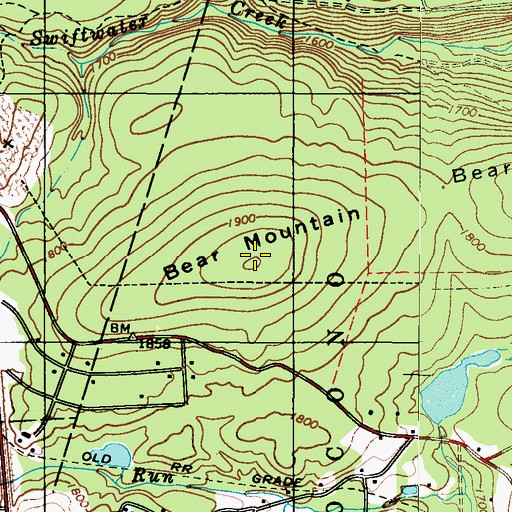 Topographic Map of Bear Mountain, PA