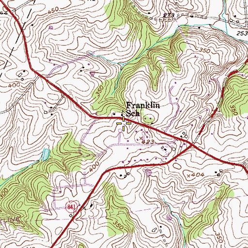 Topographic Map of Franklin School, PA