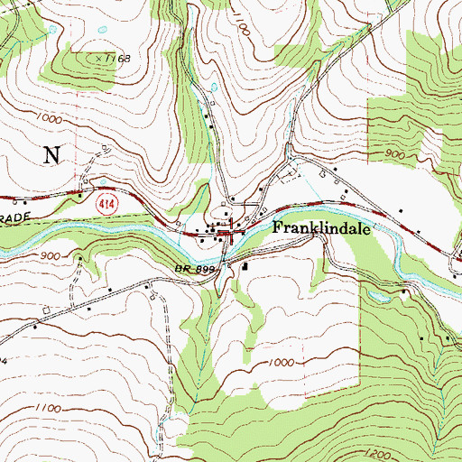 Topographic Map of Franklindale, PA