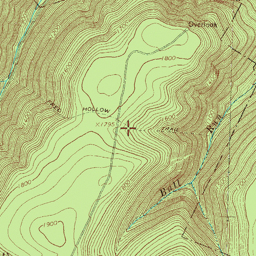 Topographic Map of Fred Hollow Trail, PA