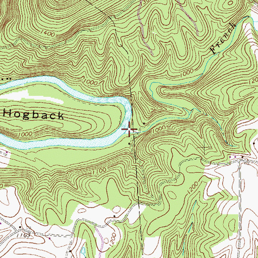 Topographic Map of French Run, PA