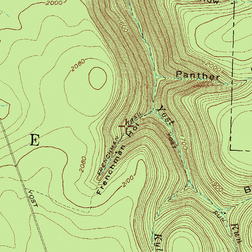 Topographic Map of Frenchman Trail, PA