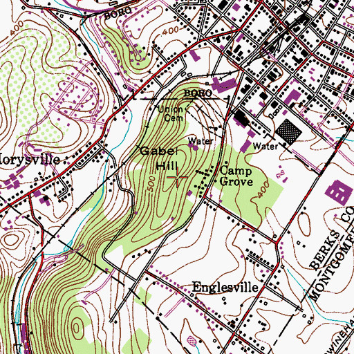 Topographic Map of Gabel Hill, PA
